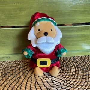 Original NWOT Disney Pooh Bear as Santa Clause beanie plush